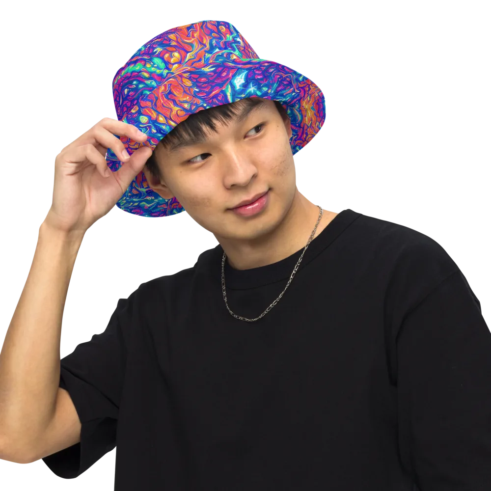 Fluorescent Riptide on Reversible Bucket Hat — Front Inside