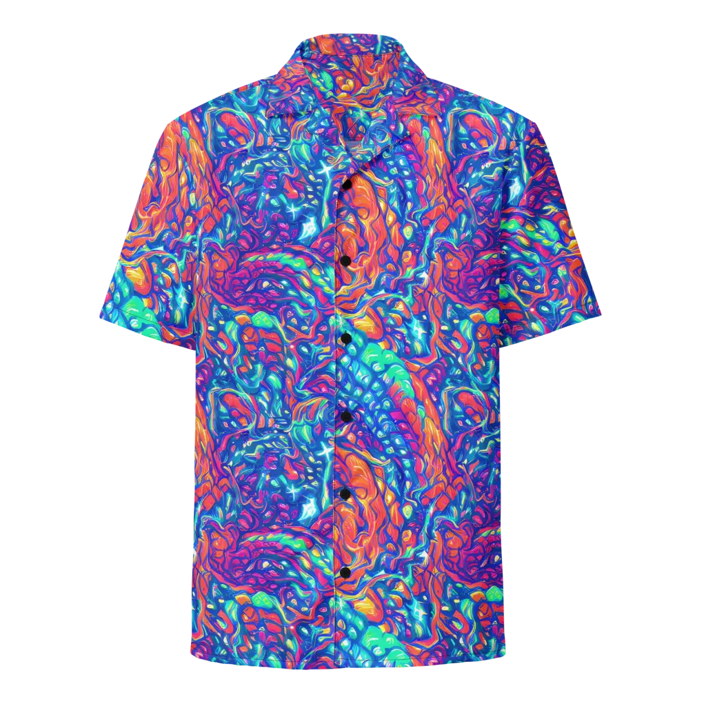 Fluorescent Riptide on Button Shirt — Front