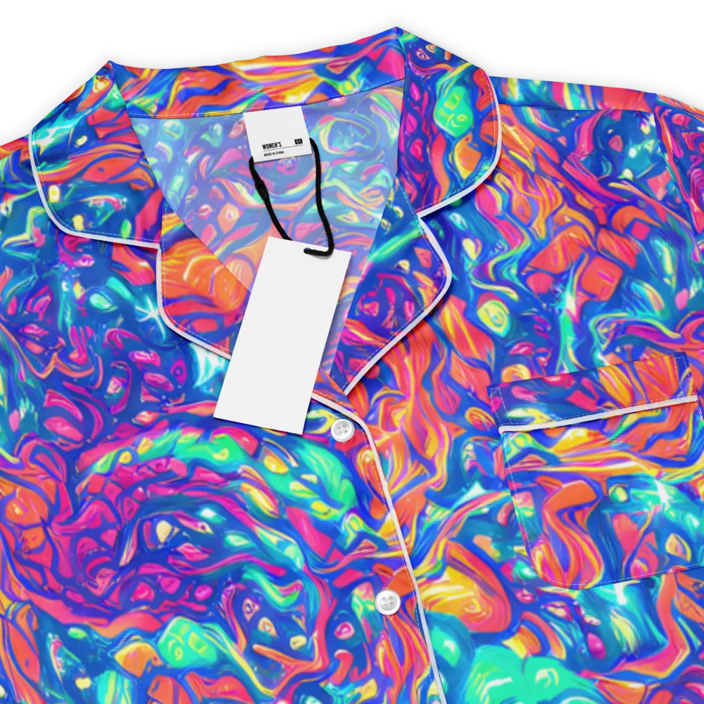 Fluorescent Riptide on Women's Short Sleeve Pajama Top — Product details