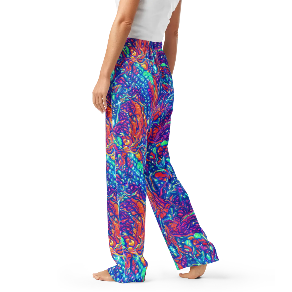 Fluorescent Riptide on Women's Pajama Pants — Left