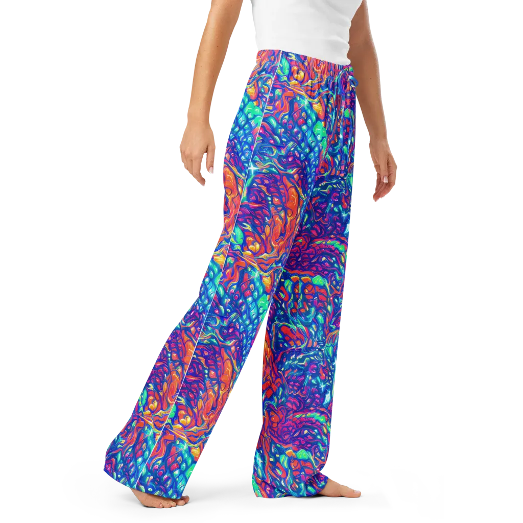 Fluorescent Riptide on Women's Pajama Pants — Right Front