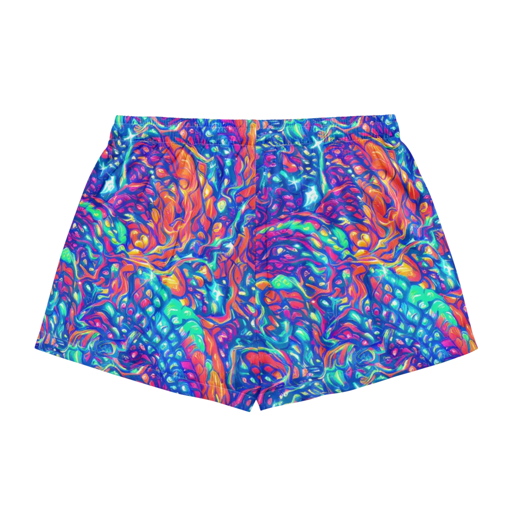 Fluorescent Riptide on Women's Pajama Shorts — Back