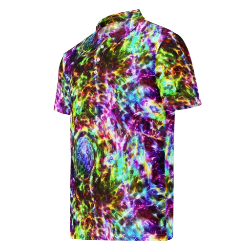 Galaxy Afterglow on a Men's Slim Fit Polo Shirt