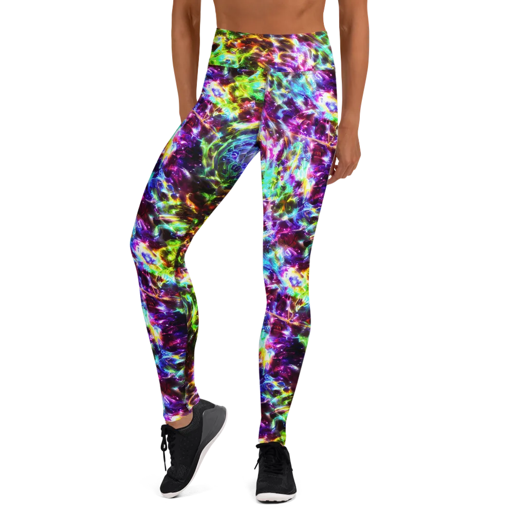 Galaxy Afterglow on Yoga Leggings — Front