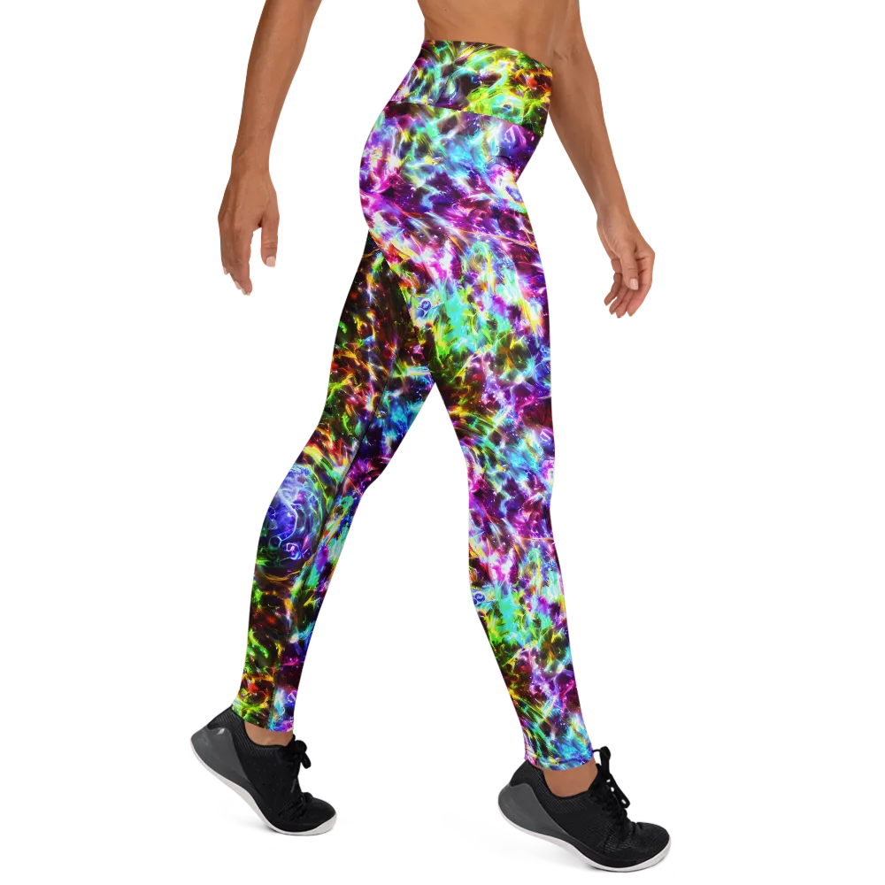 Galaxy Afterglow on Yoga Leggings — Right