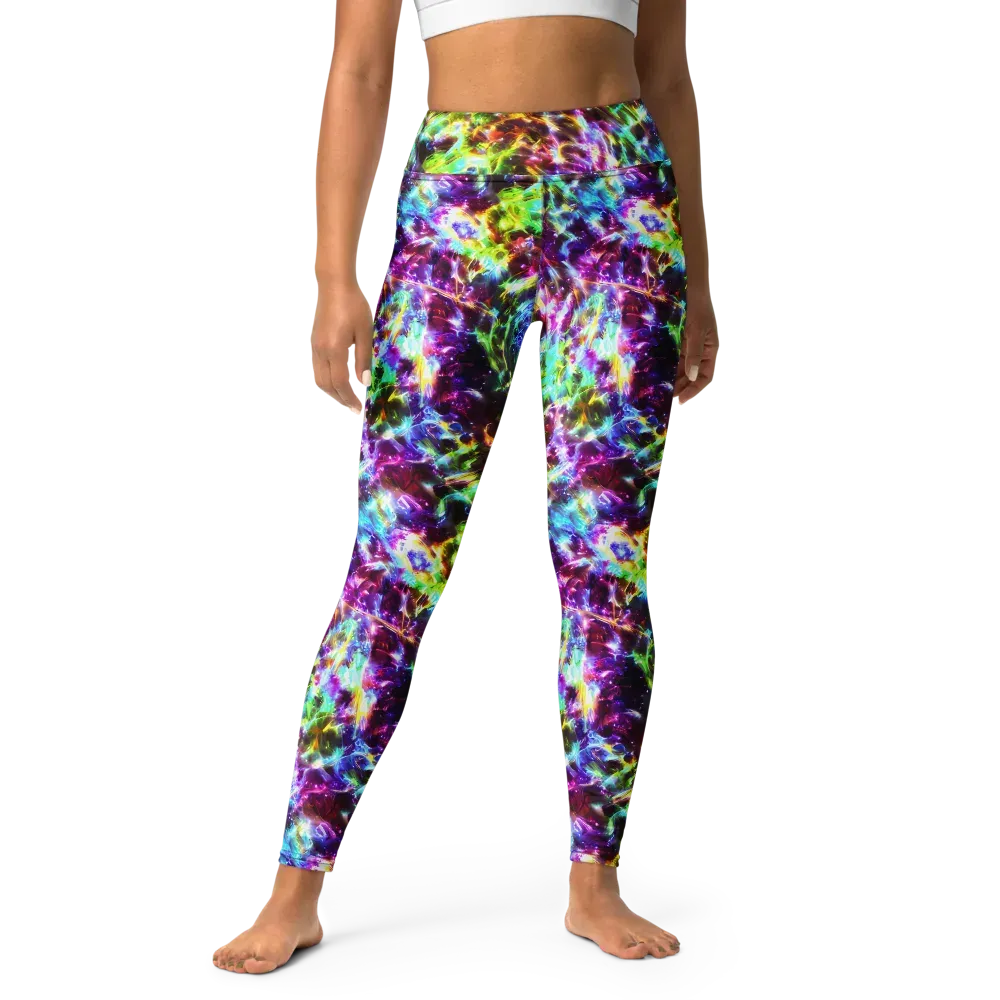 Galaxy Afterglow on Yoga Leggings — Front