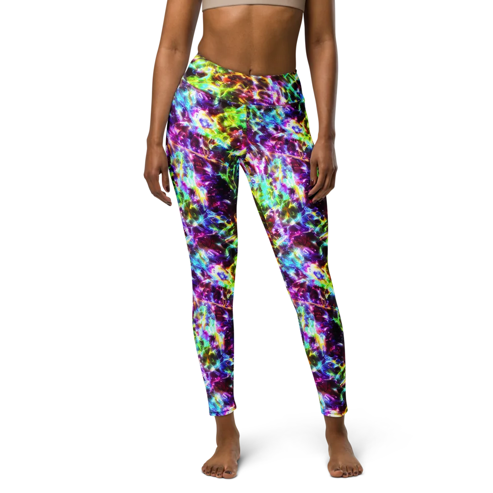 Galaxy Afterglow on Yoga Leggings — Front