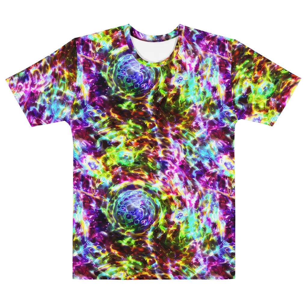 Galaxy Afterglow on Men's Cotton Crew Neck T-Shirt — Front