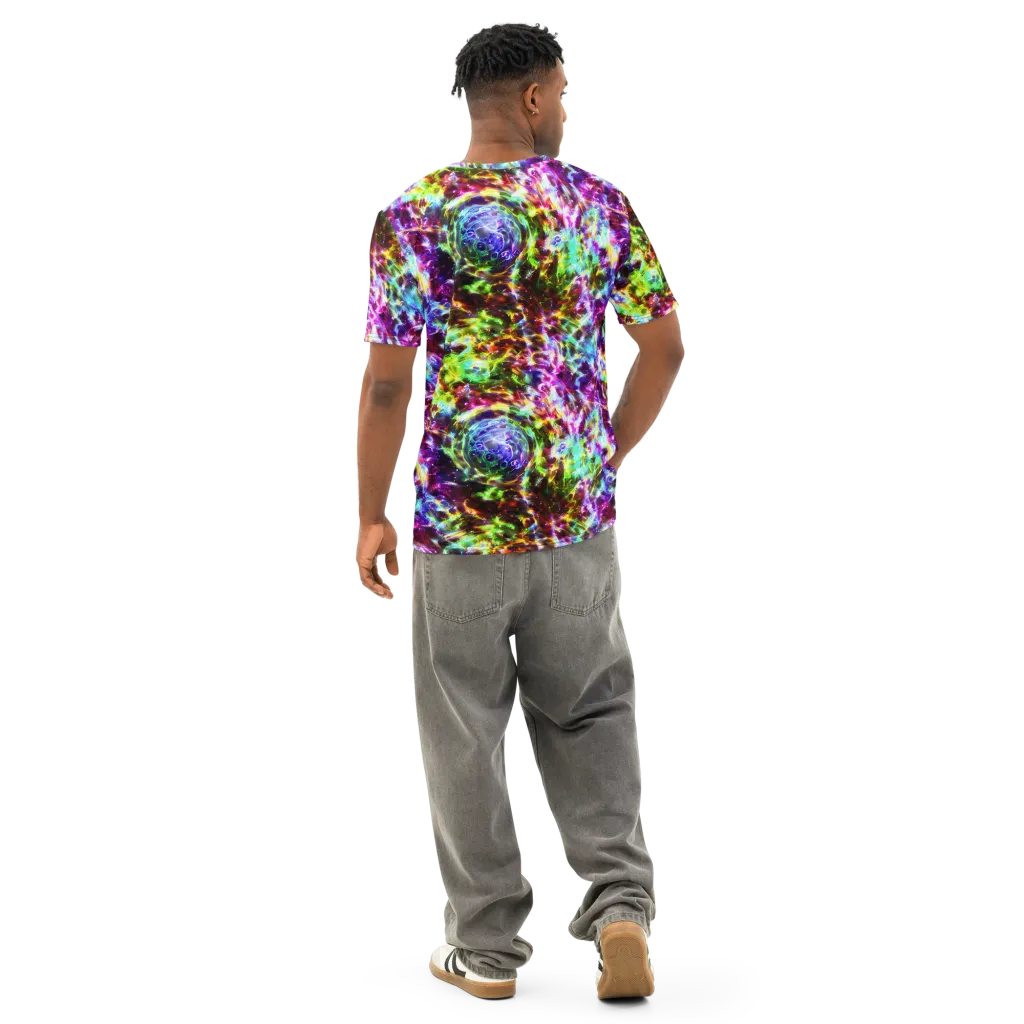Galaxy Afterglow on Men's Cotton Crew Neck T-Shirt — Back