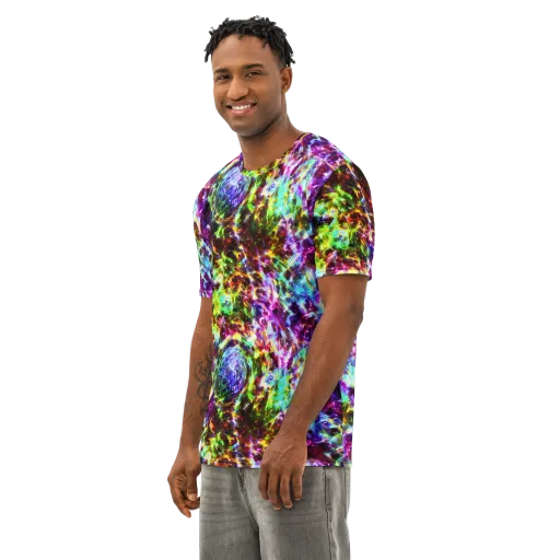 Galaxy Afterglow on a Men's Cotton Crew Neck T-Shirt