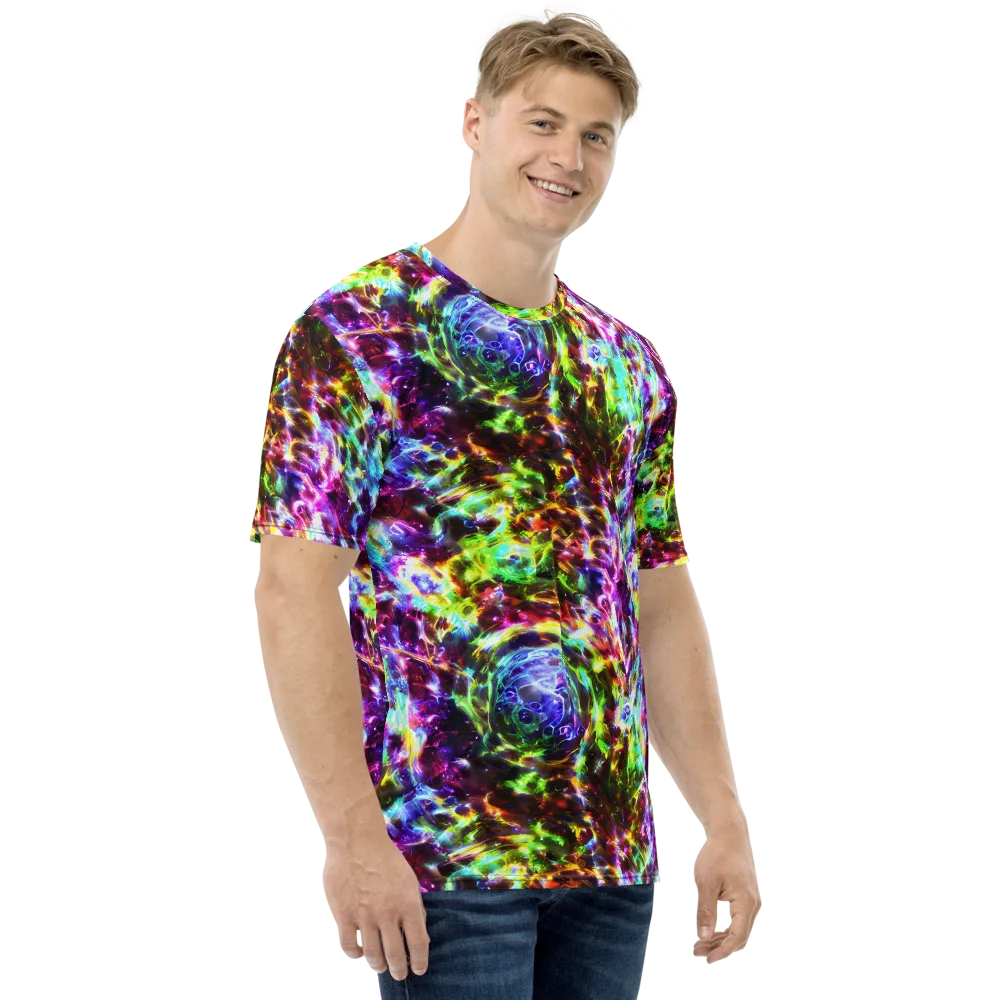 Galaxy Afterglow on Men's Crew Neck T-Shirt — Right