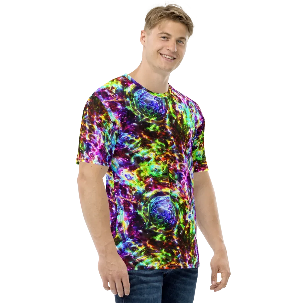 Galaxy Afterglow on Men's Crew Neck T-Shirt — Right