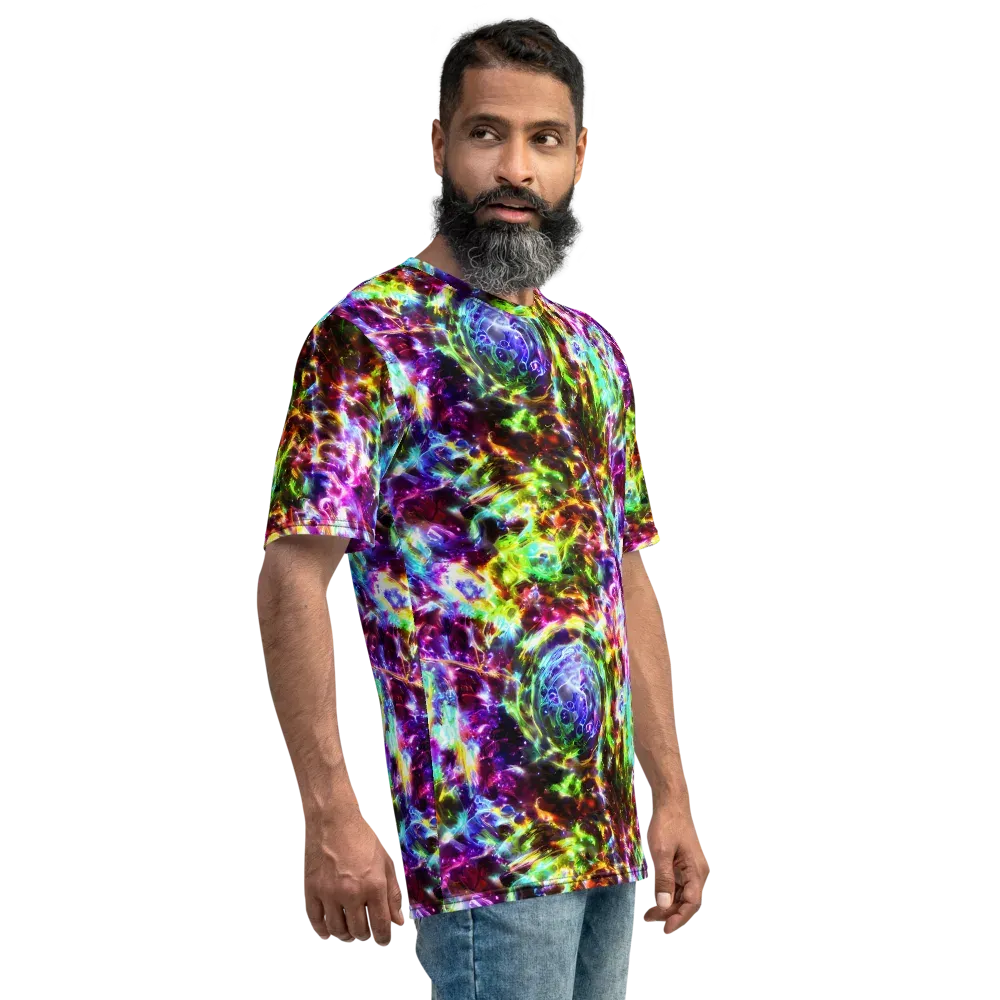 Galaxy Afterglow on Men's Crew Neck T-Shirt — Right