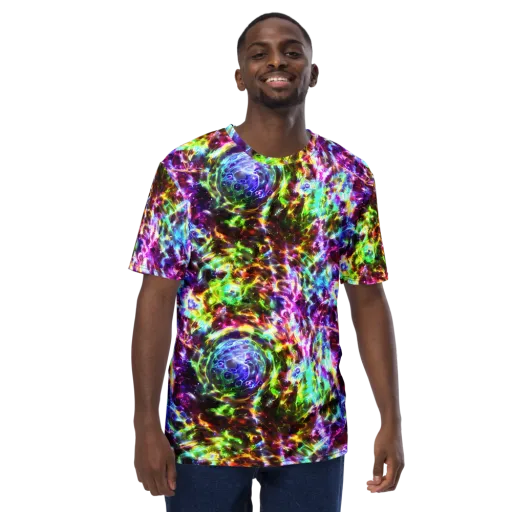 Galaxy Afterglow on a Men's Crew Neck T-Shirt