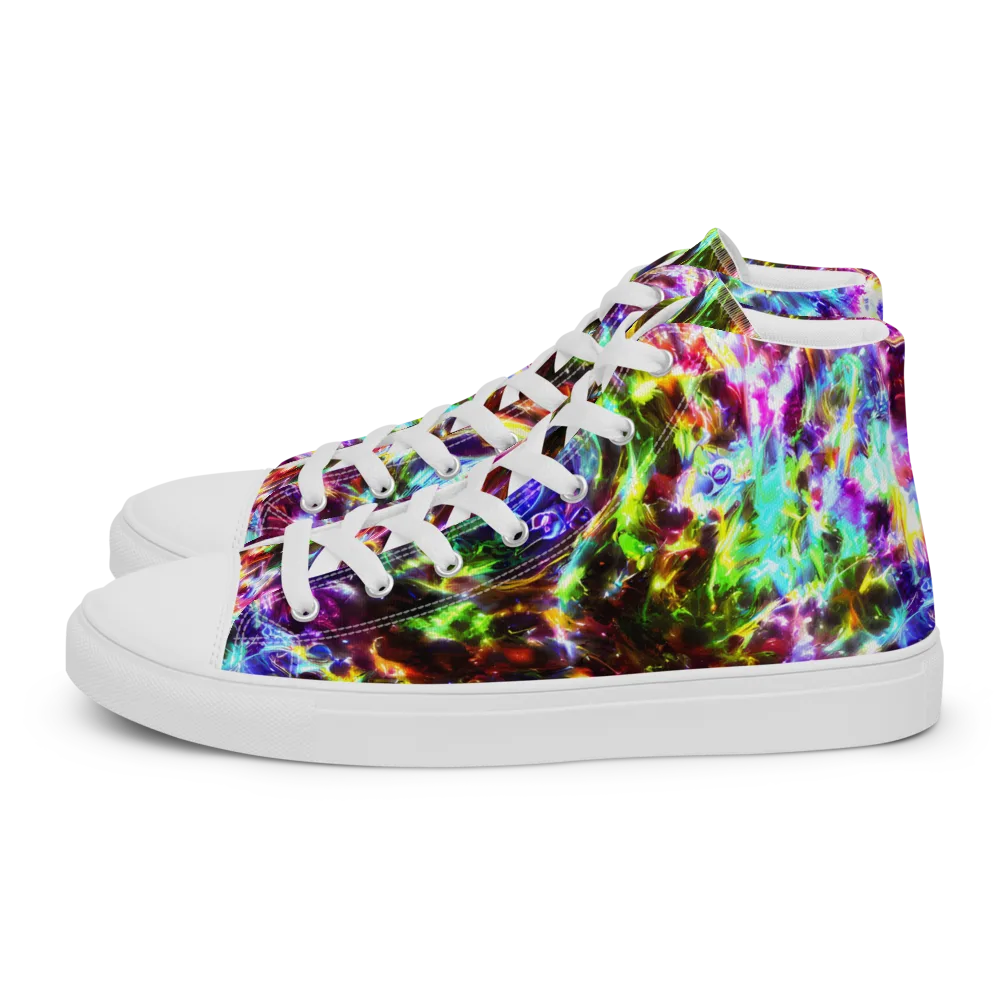 Galaxy Afterglow on Men's High Top Canvas Shoes — Left