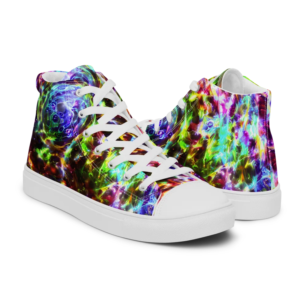 Galaxy Afterglow on Men's High Top Canvas Shoes — Right