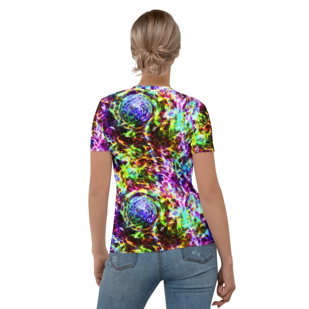 Galaxy Afterglow on Women's Crew Neck T-Shirt — Back