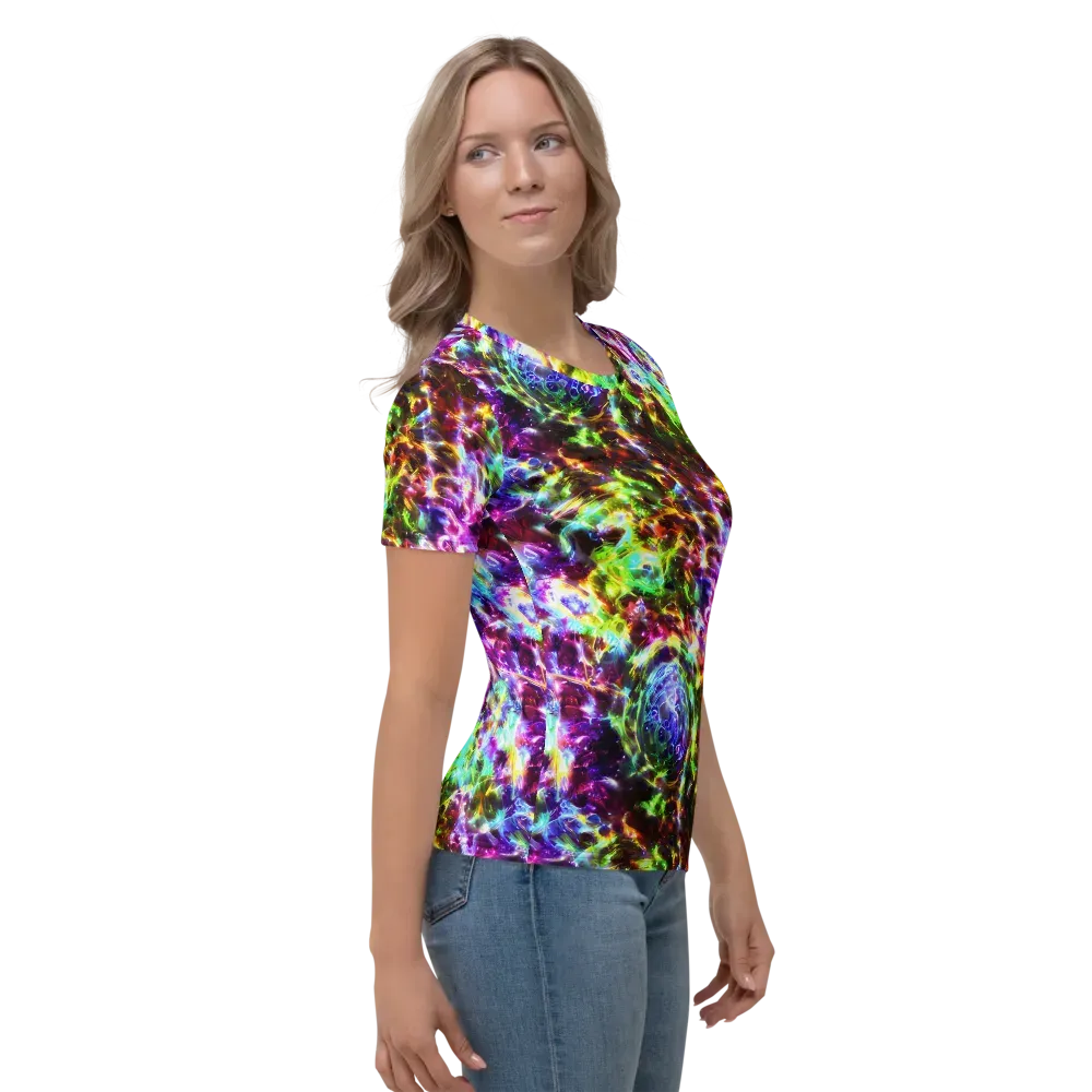 Galaxy Afterglow on Women's Crew Neck T-Shirt — Right