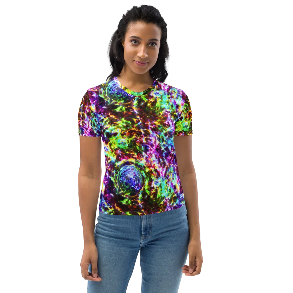 Galaxy Afterglow on Women's Crew Neck T-Shirt — Front