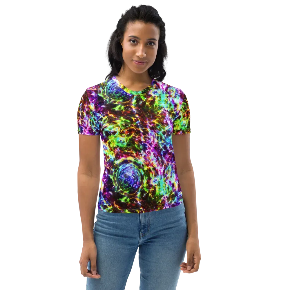 Galaxy Afterglow on Women's Crew Neck T-Shirt — Front