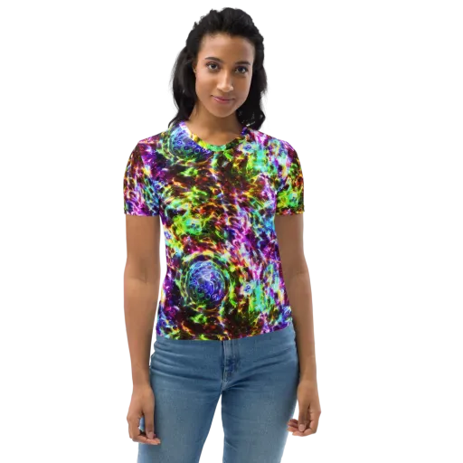 Galaxy Afterglow on a Women's Crew Neck T-Shirt