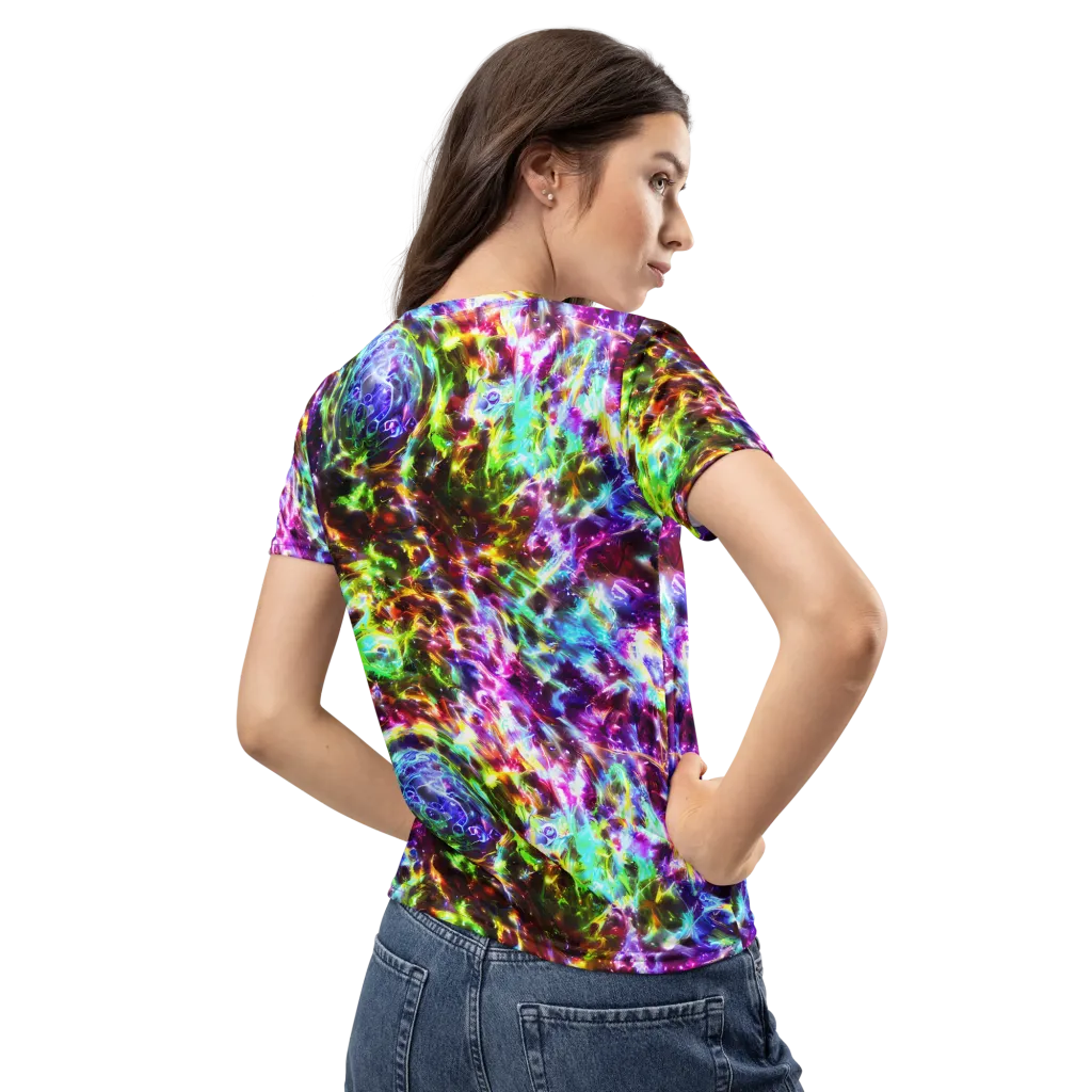 Galaxy Afterglow on Women's Crew Neck T-Shirt — Back