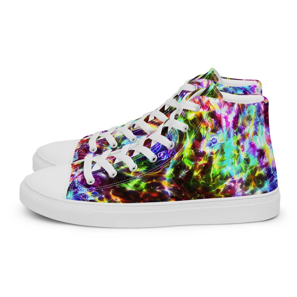 Galaxy Afterglow on Women's High Top Canvas Shoes — Left