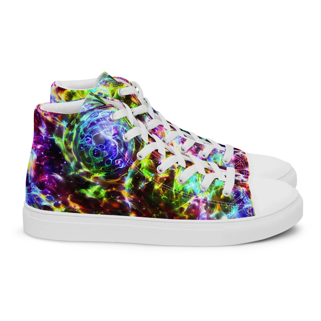 Galaxy Afterglow on Women's High Top Canvas Shoes — Right