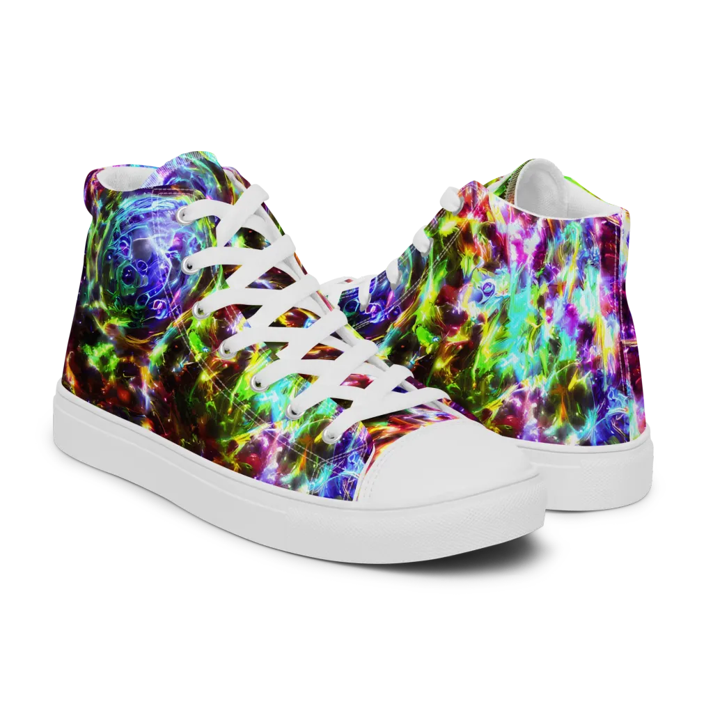 Galaxy Afterglow on Women's High Top Canvas Shoes — Right