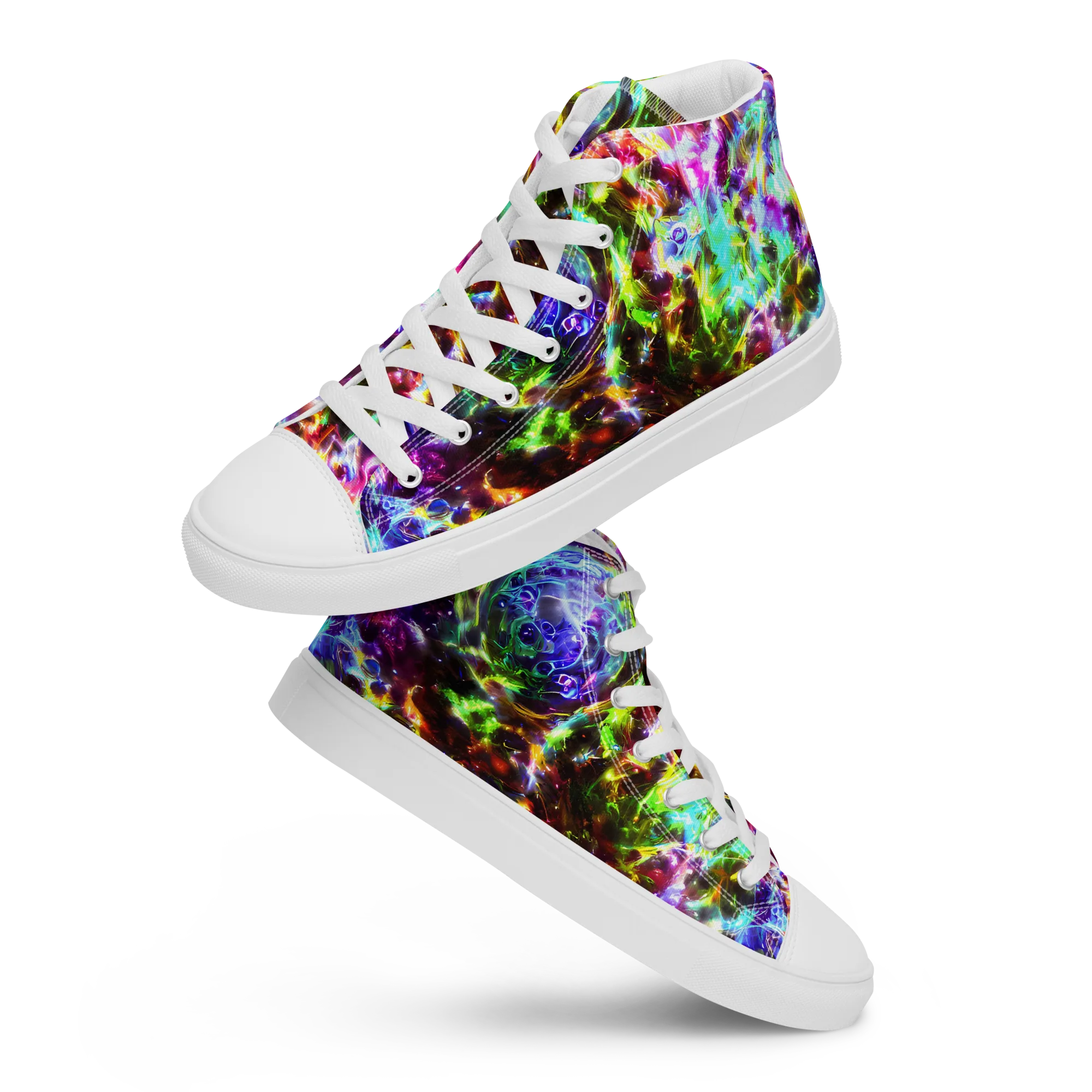 Galaxy Afterglow on Women's High Top Canvas Shoes — Front