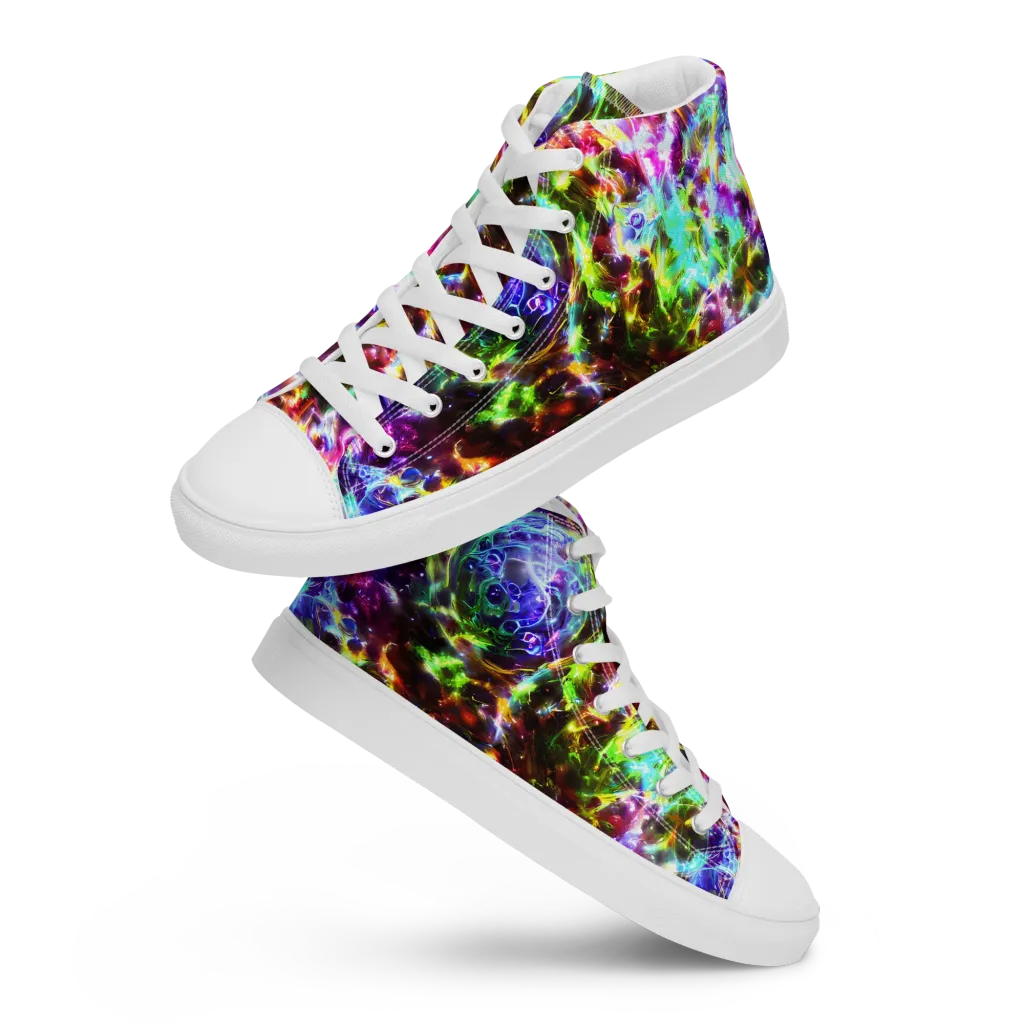 Galaxy Afterglow on Women's High Top Canvas Shoes — Front