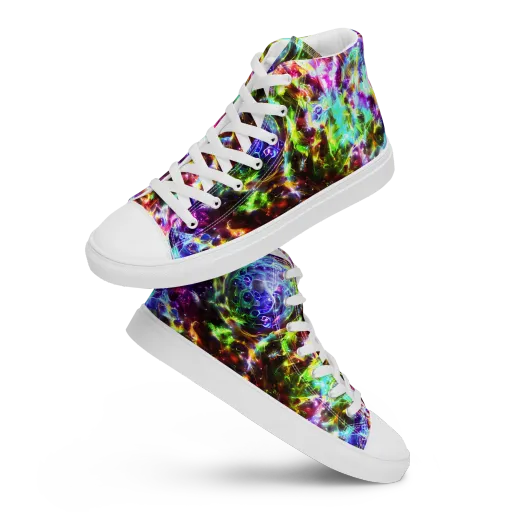 Galaxy Afterglow on a Women's High Top Canvas Shoes