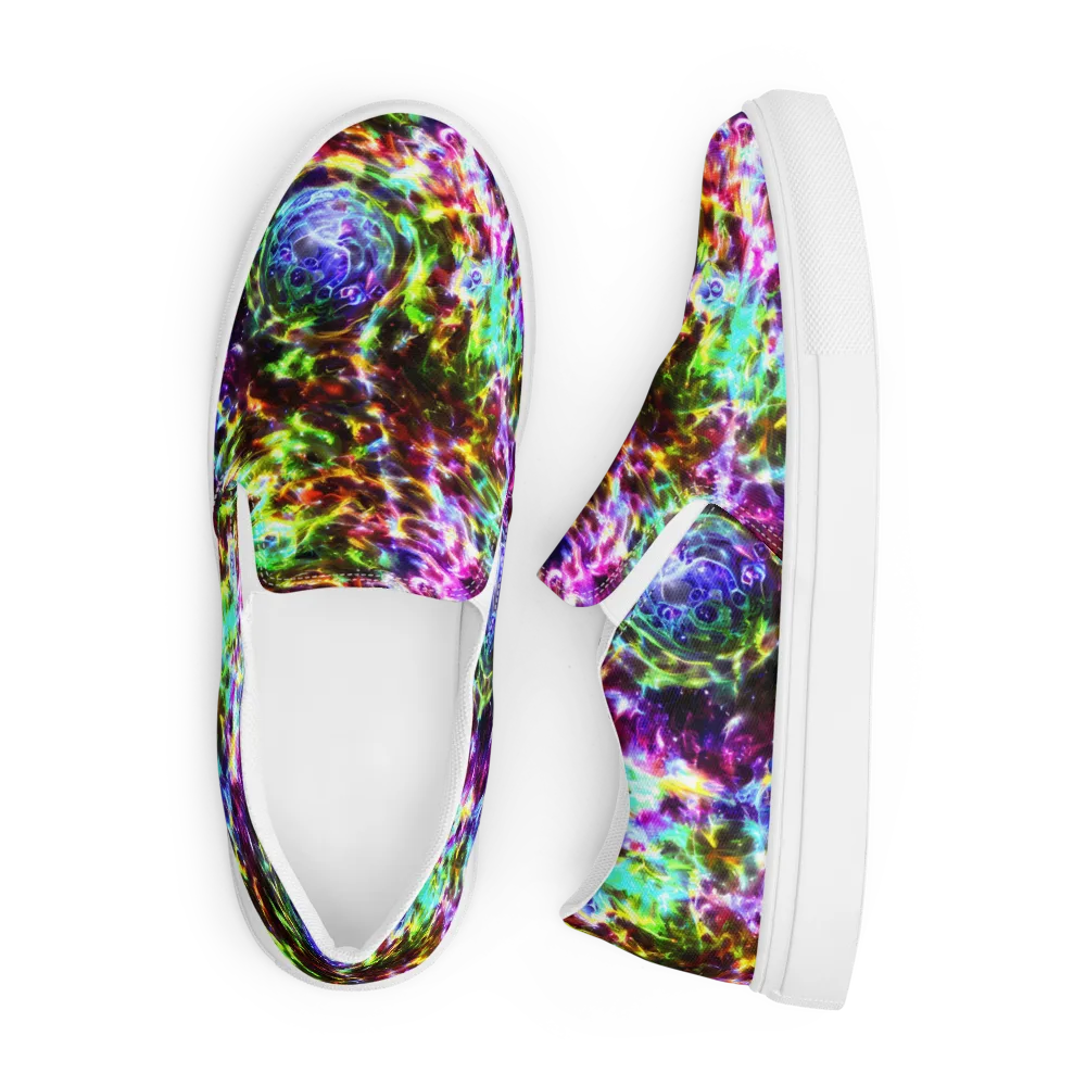 Galaxy Afterglow on Men's Slip-On Canvas Shoes — Front