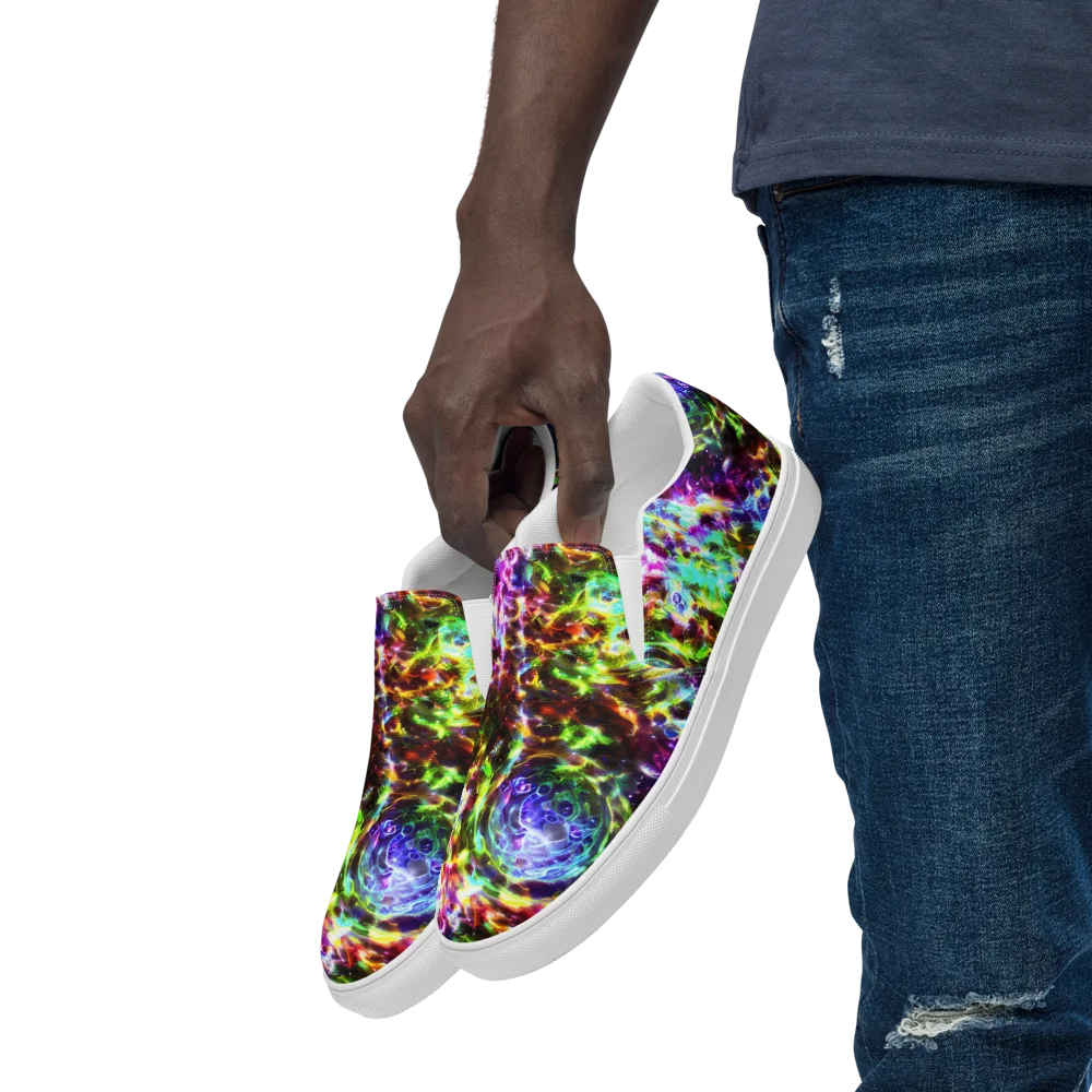 Galaxy Afterglow on Men's Slip-On Canvas Shoes — Left Front
