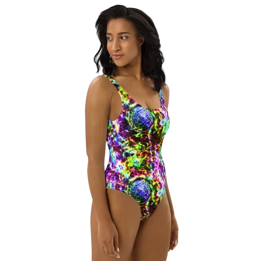 Galaxy Afterglow on One-Piece Swimsuit — Right