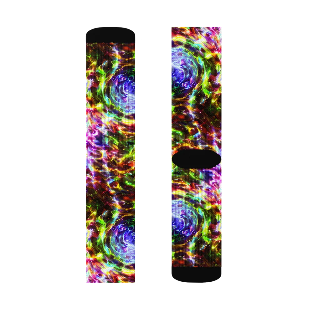 Galaxy Afterglow on Socks — Left Sock