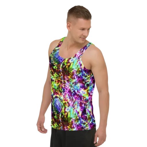 Galaxy Afterglow on a Men's Tank Top