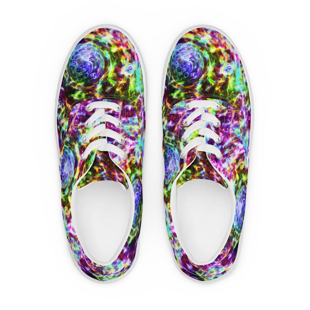 Galaxy Afterglow on Men's Lace-Up Canvas Shoes — Front