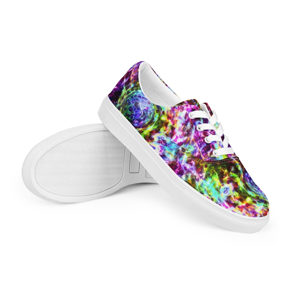 Galaxy Afterglow on Men's Lace-Up Canvas Shoes — Right Front
