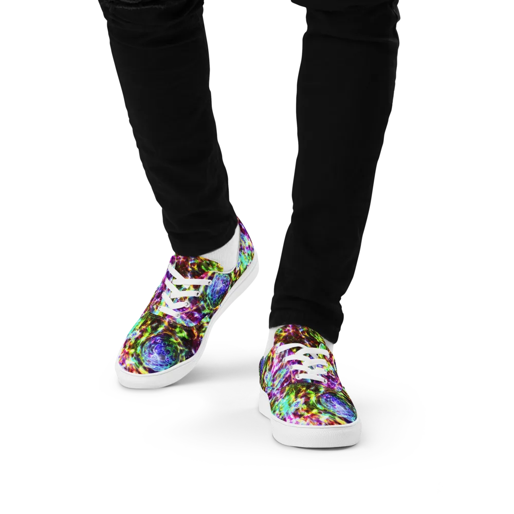 Galaxy Afterglow on Men's Lace-Up Canvas Shoes — Front