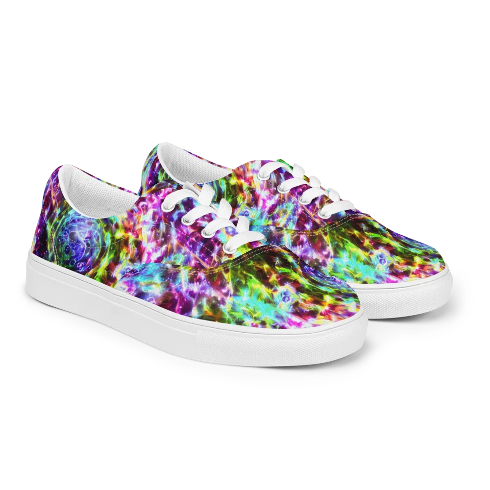 Galaxy Afterglow on Men's Lace-Up Canvas Shoes — Right Front