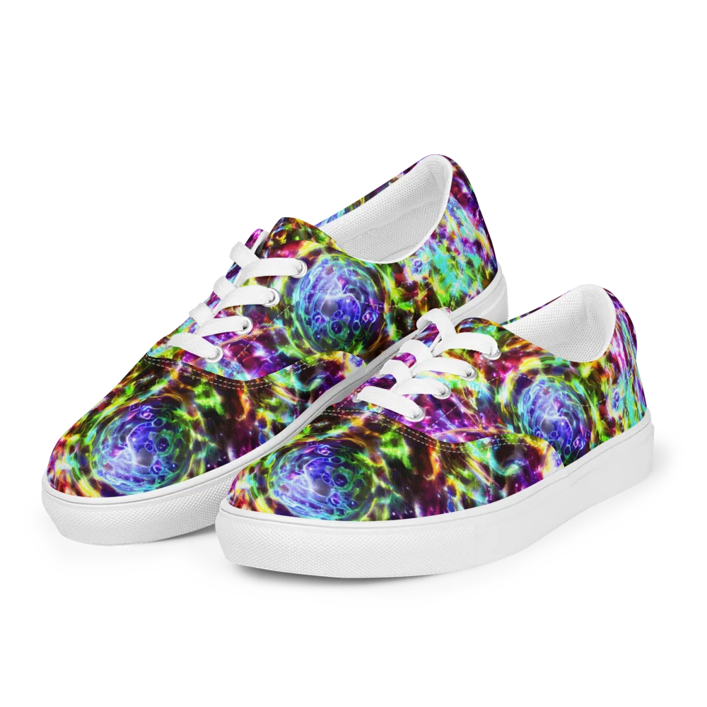 Galaxy Afterglow on Men's Lace-Up Canvas Shoes — Left Front