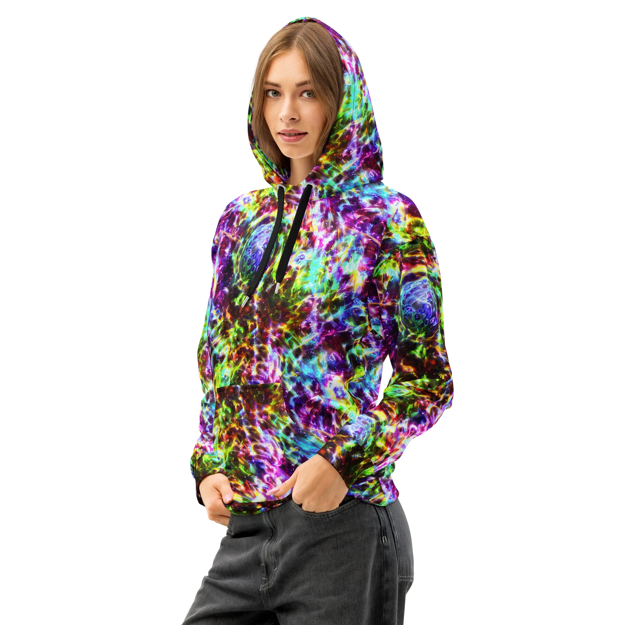 Galaxy Afterglow on Cotton Hoodie — Left Front