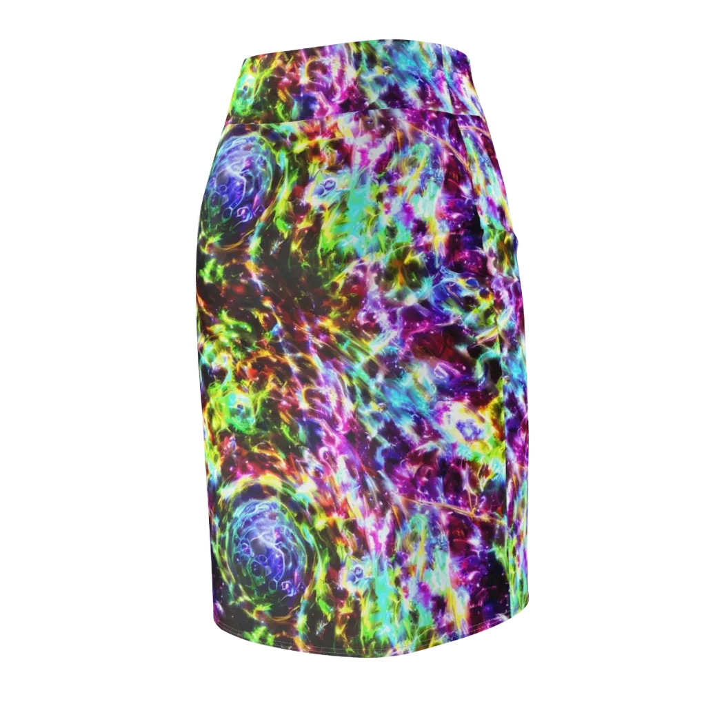 Galaxy Afterglow on Pencil Skirt — Back Side