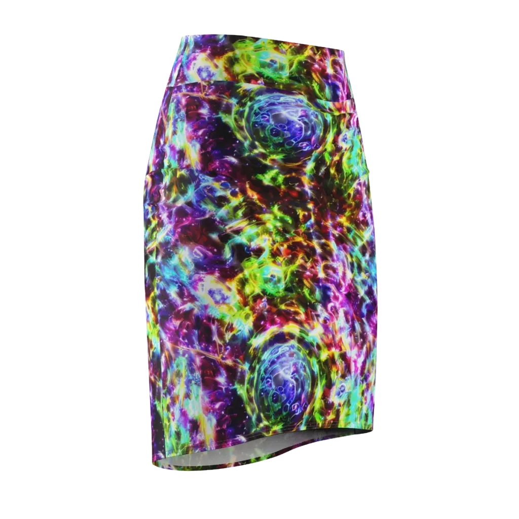 Galaxy Afterglow on Pencil Skirt — Front Side
