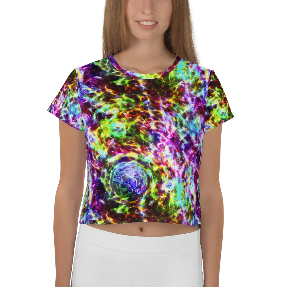 Galaxy Afterglow on Crop Tee — Front