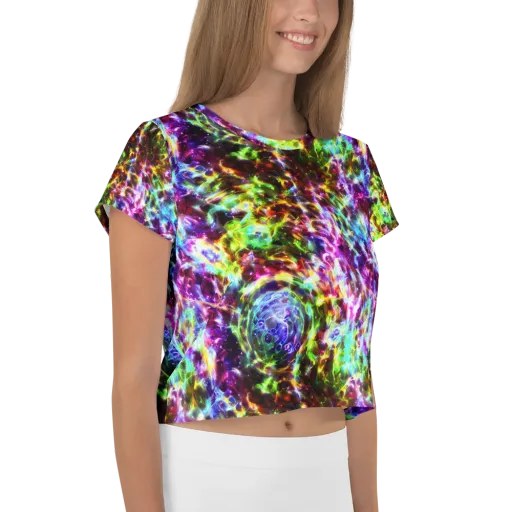 Galaxy Afterglow on a Crop Tee