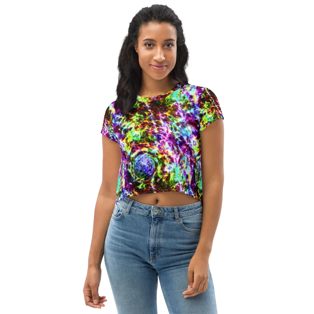 Galaxy Afterglow on Crop Tee — Front