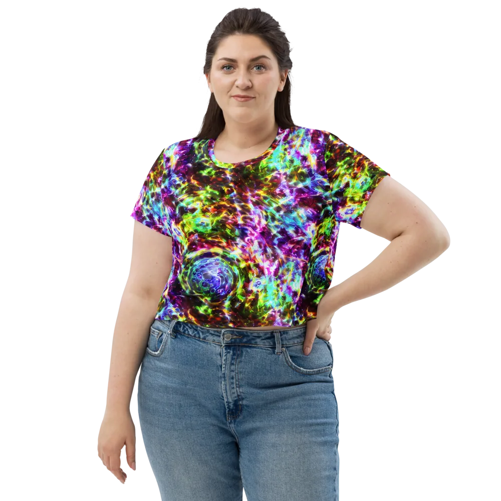 Galaxy Afterglow on Crop Tee — Front