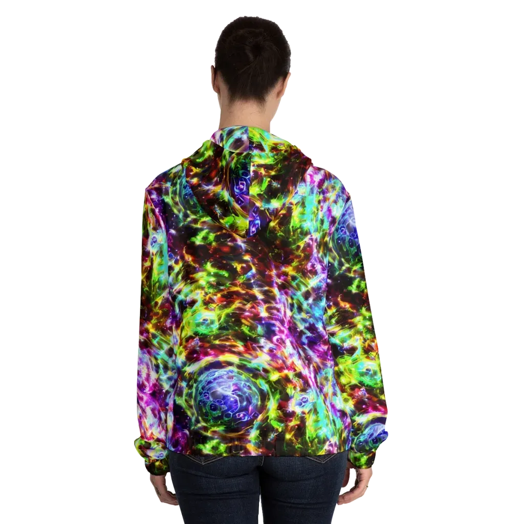 Galaxy Afterglow on Women's Full-Zip Hoodie — Back On Person